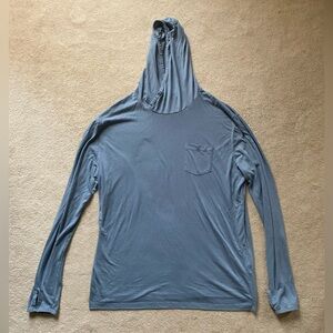 Free Fly Hoodie Mens XL Bamboo Pullover Lightweight Sweatshirt Performance Blue